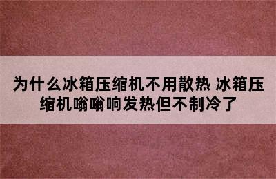 为什么冰箱压缩机不用散热 冰箱压缩机嗡嗡响发热但不制冷了